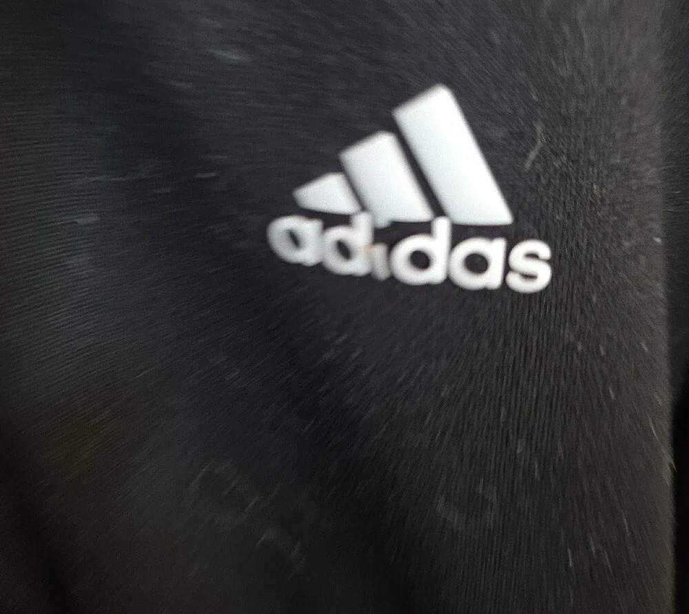 adidas Black Zip-Up Track Jacket with White Logo
